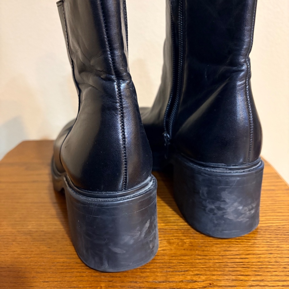 Nine West Cloud 9 Black Leather Ankle Boots Women's 8M - Picture 9 of 14